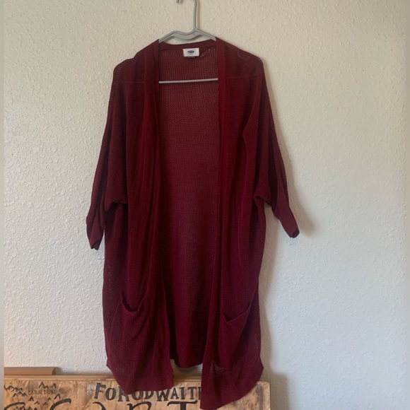 Cozy Oversized Maroon Old Navy Cardigan - Picture 1 of 4